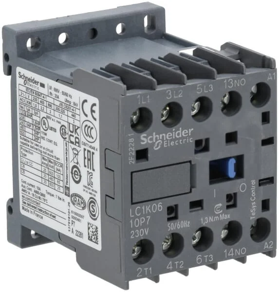 Schneider Electric - LC1K0610P7 - Contactor 6A 2.2kW