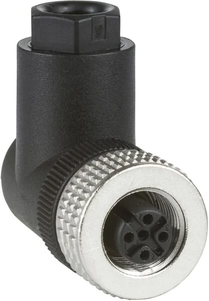 Schneider Electric - XZCC12FCM40B - M12 Connector, Female, Right Angle, 4P