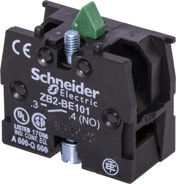 Schneider Electric - ZB2BE101 - Contact Block, Spring Return, 1 NO, Front Mounted