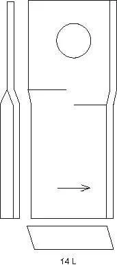 Schumacher - 001474195KR - Mower Blade Left 94x40x3mm Hole Diameter 19mm Kramp
