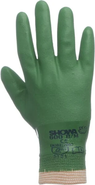 Showa - HS6007 - Work Gloves Green Cotton 24cm Long Size 7/S 600 By Showa