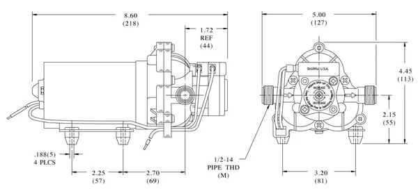 Shurflo - DIP2088443144 - Diaphragm Pump 12V 13.3 L/Min