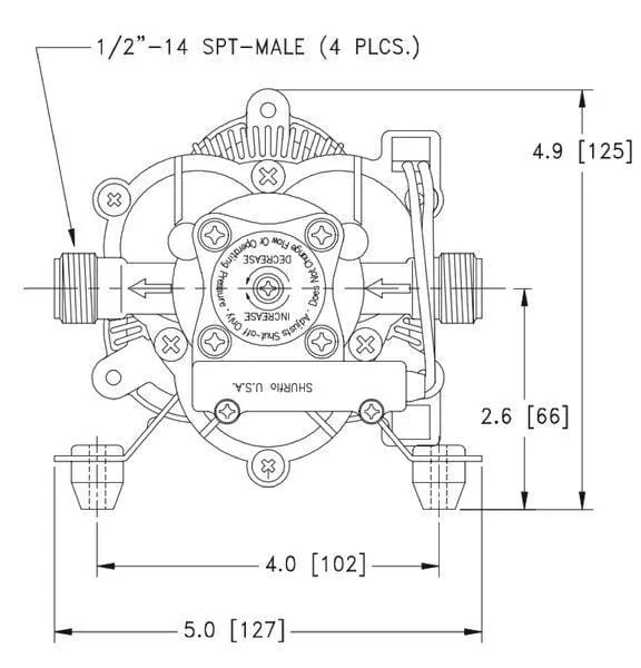Shurflo - DIP4111035 - Shurflo Diaphragm Pump 12V 26.5 L/M