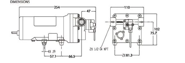 Shurflo - DIP50501310D011 - Shurflo Diaphragm Pump 12 V 18 L/min