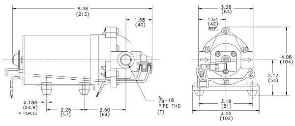 Shurflo - DIP8000543236 - Shurflo Diaphragm Pump 12V 5.30 L/min