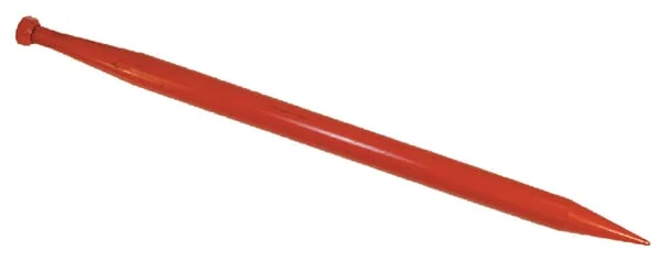 SHW - FT29 - Loader Tine, Straight, Round Section 50x980mm, Pointed Tip With M28x1.5mm Nut, Red, SHW
