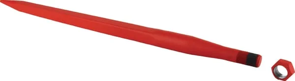 SHW - FT35 - Loader Tine, Straight, Square Section 44x820mm, Pointed Tip With M30x2mm Nut, Red, SHW