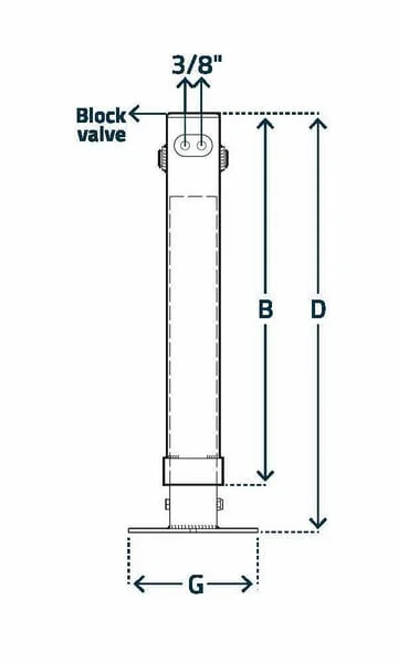Simol - STR940 - Two-Sided Hydraulic Support Leg 90x720 mm