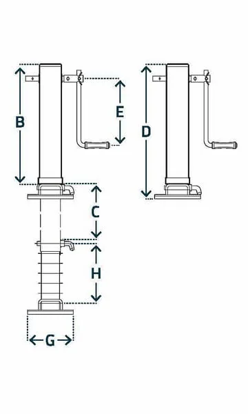 Simol - STRDG7063SF - Support Leg With Side Handle 80x685 mm