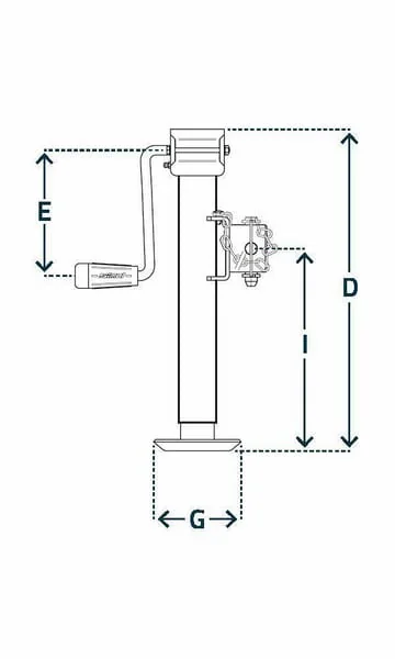 Simol - STRLT2103 - Support Leg With Side Handle, Swivel Diameter 51x550 mm