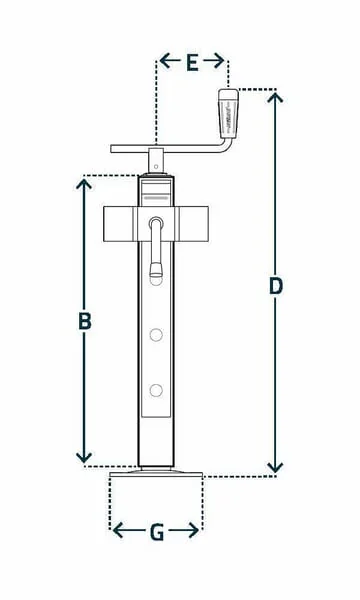 Simol - STRPE580 - Support Leg With Horizontal Handle 60x670 mm