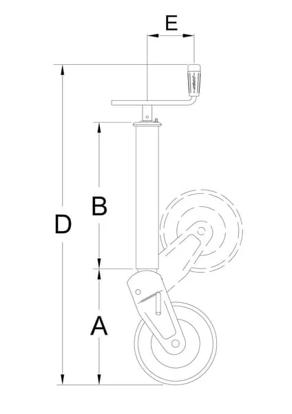 Simol - STRS124Z3 - Simol Support Wheel with Side Spindle 70x871mm