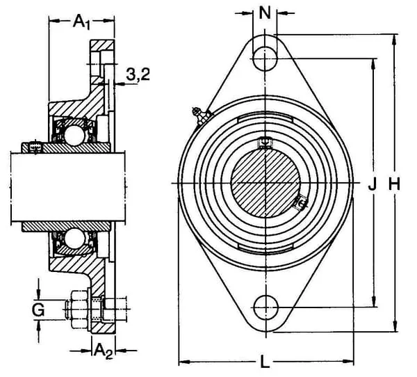 SKF - 7500FYTB510M - Flange Bearing Housing Oval SKF FYTB 510 mm