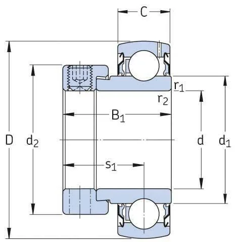 SKF - YET206104SKF - Bearing Insert 1-1/4" / 31.75x62x18mm SKF