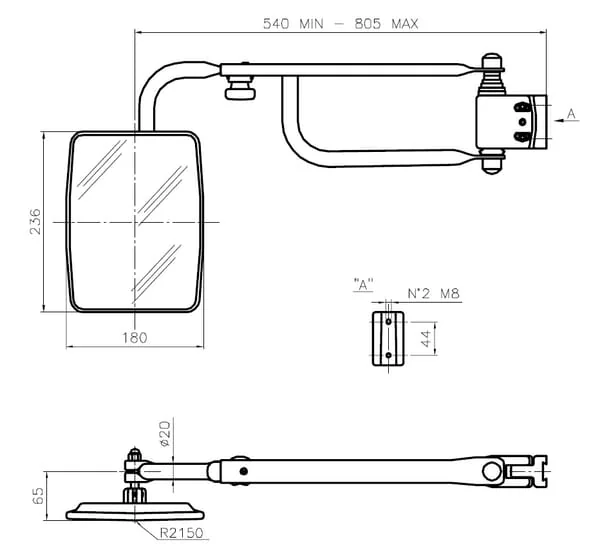 SMAT NORD - CA6101001 - Mirror With Telesc.arm L/R