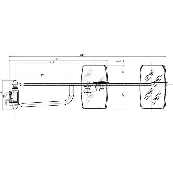 SMAT NORD - CA6102000 - Mirror With Telescopic Arm Right