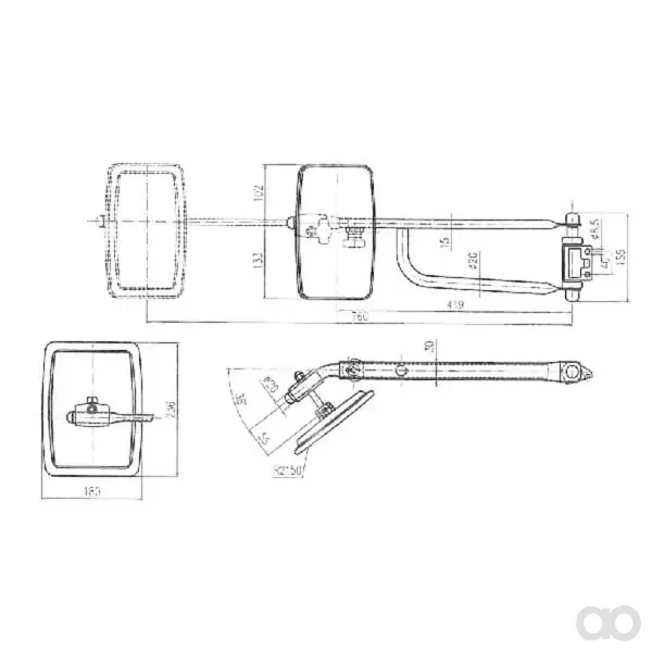 SMAT NORD - CA6102001 - Mirror With Telescopic Arm Left