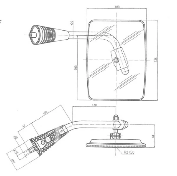 SMAT NORD - CA6441001 - Mirror with Arm Left