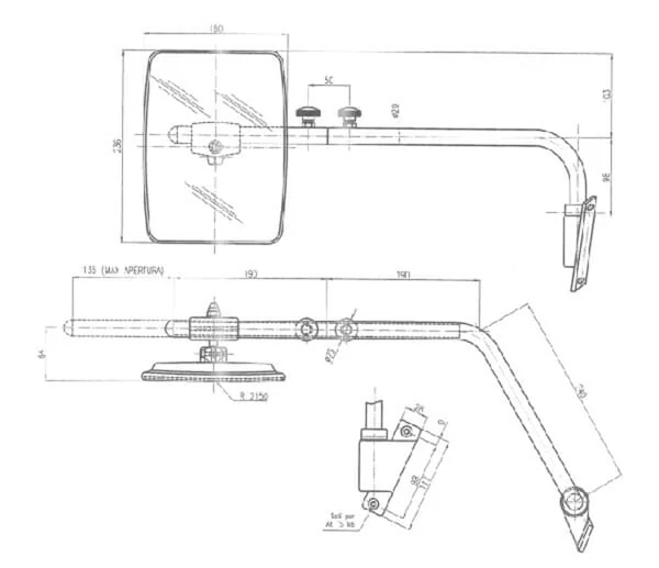 SMAT NORD - CA6477000 - Mirror with Telescopic Arm Right