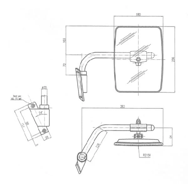 SMAT NORD - CA6480003 - Mirror with Left Arm