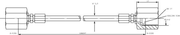 Spradow - MPSW5000 - Spradow Measuring Point Hose TL=5000 M16x2 Union (2x)