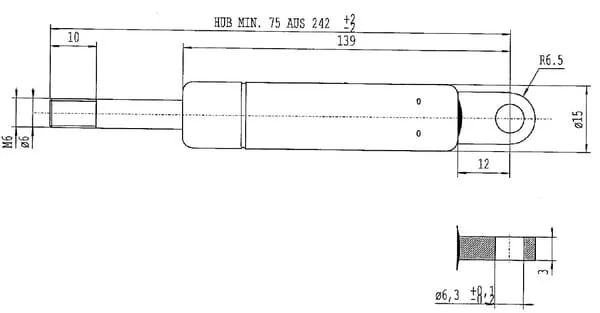 Stabilus - CA049271 - Gas Strut D242mm 100N