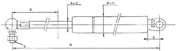 Stabilus - CA075795 - Gas Strut L400mm 240N Stabilus