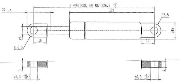 Stabilus - CA082449 - Gas Strut L226.5mm 250N Stabilus
