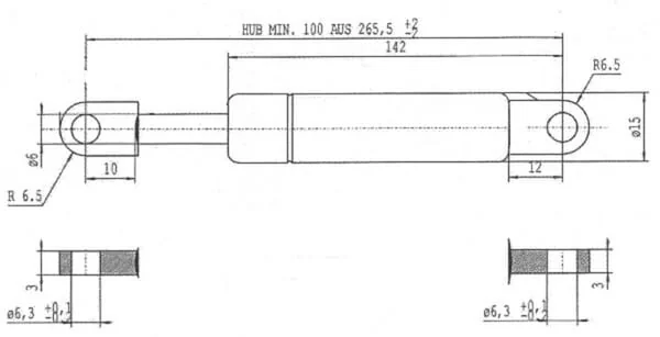 Stabilus - CA082511 - Gas Spring L265 200 N