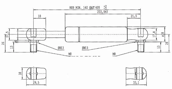 Stabilus - CA083585 - Gas Spring for Valve Matador