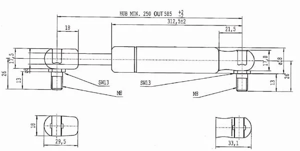 Stabilus - CA083887 - Air Strut CA083887 Stabilus