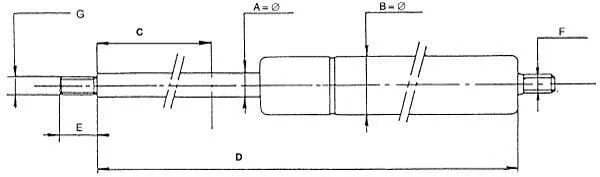 Stabilus - CA084175 - Gas Strut L705mm 1500N Stabilus