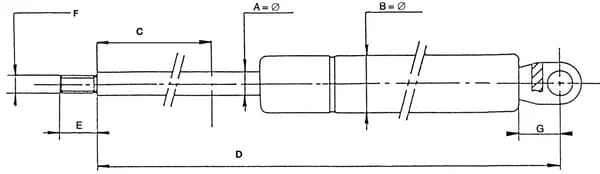 Stabilus - CA1599KH - Gas Spring L230.5mm 330N Stabilus