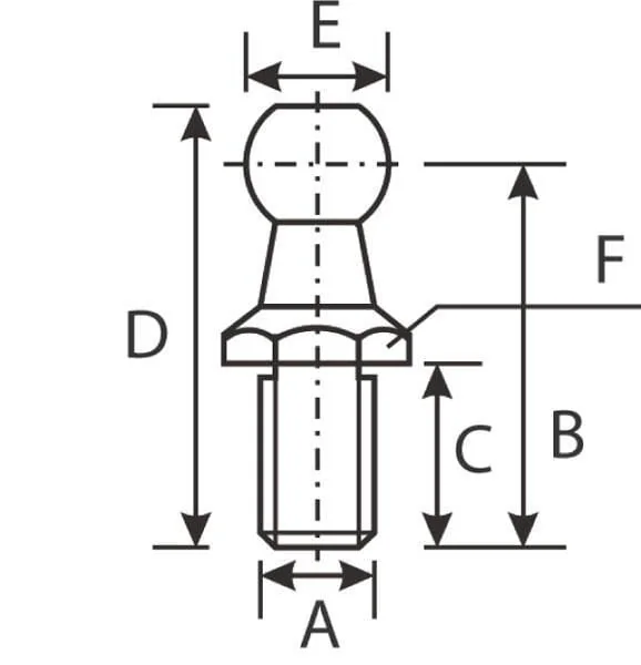 Stabilus - CA4486MD - Ball Pin