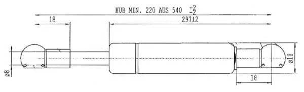 Stabilus - CA4593VX - Gas Strut L540MM 440N Stabilus