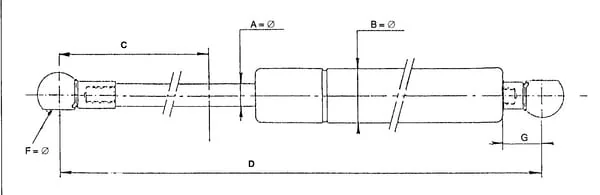 Stabilus - CA481653 - Gas Strut L785MM 200N Stabilus