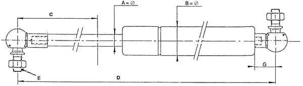 Stabilus - CA4829DF - Stabilus Gas Spring