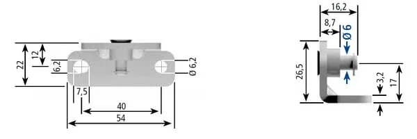 Stabilus - CA8267WG - Bracket for Gas Springs and Dampers