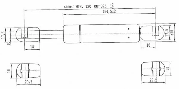 Stabilus - CA844357 - Gas Strut L325mm 200N Stabilus