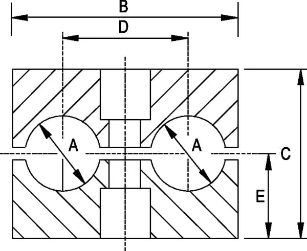 Stauff - RS32222P005 - Stauff Pipe Clamp Complete 22x22 mm (5)