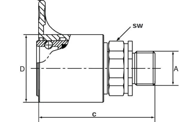 Stauff - ZPF10L22 - Stauff Lip Quick Coupling 1/2-M22x1.5-15L