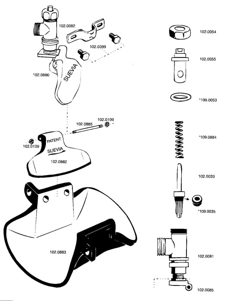 Suevia - SU1020055 - Brass Nozzle Adjustable