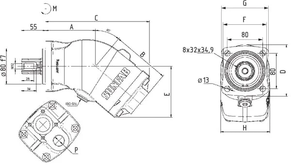 Sunfab - SAP084LNDL4L35S0S - Piston Pump 84cc - L