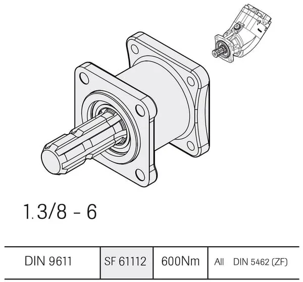 Sunfab - SF61112 - Adaptor DIN9611 M- ISO 7653