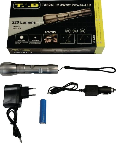 TAB - EM2411 - Rechargeable Torch 12/230V