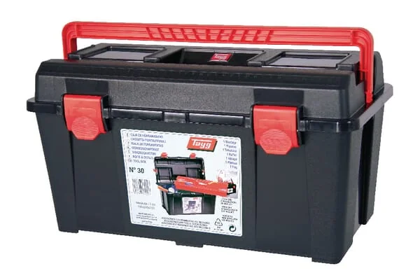 Tayg - 130007TAY - Toolbox 235x445x230mm, Black/Red Polypropylene, 2 Compartments, 30