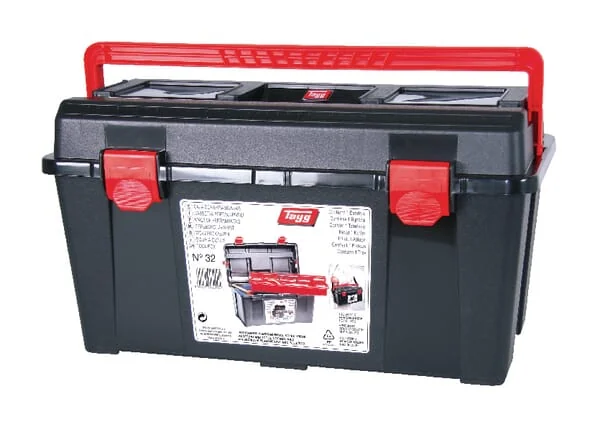 Tayg - 132001TAY - Toolbox 258x480x255mm, Black/Red Polypropylene, 2 Compartments, 32