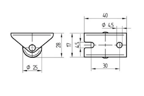 Tente - 2198UOI025P604017 - Fixed Castor 25mm