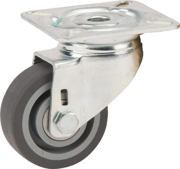 Tente - 2470PJP050P40 - Swivel Wheel Rubber O50x19mm Flange Plate 60x60mm