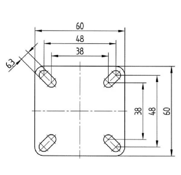 Tente - 2470PJP075P40 - Swivel Wheel Rubber O75x25mm Flange Plate 60x60mm